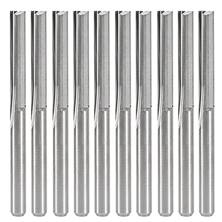 

10 Pack 1/8 Shank Double Flute Straight Bits CNC Router End Mill Set Flush Trim Slot Cutting Bit Milling Cutter for Wood MDF PCB