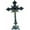 Silver/Red Stones, variant on Holy Land Market Altar Table Crucifix - Church or Home Decor - Enamel Ornamented (10 Inch, Brass/Red Stones)