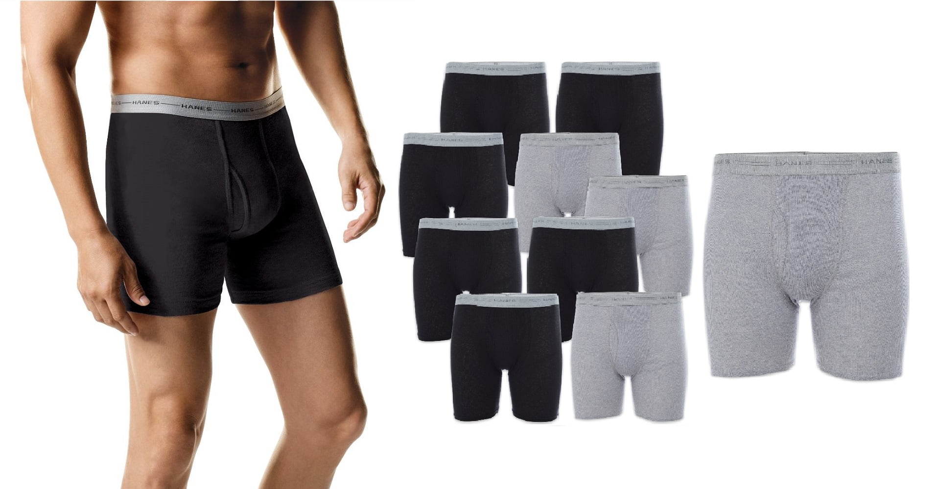 hanes 10 pack boxer briefs