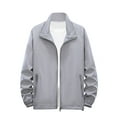 thumbnail image 1 of Fengqque Men's Slim Fit Lightweight Softshell Bomber Jacket Coat Fall Jackets for Men Gray 8(L), 1 of 2