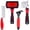 Red, Black, Silver, variant on Pet Grooming Kit - Dematting Combs, Slicker Brush, and Steel Comb for Removing Knots and Hair from Dogs, Cats, and Poodles