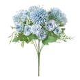 thumbnail image 2 of 1pcs Artificial Flowers Bouquet Fake Peony Silk Hydrangea Wildflowers Arrangements with Stems for Wedding Home Centerpieces Decor (Light Blue), 2 of 9