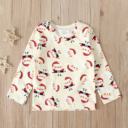 

PEONAVET Christmas Baby Clothes Baby Boy Clothes Newborn Infant Baby Boys Girls Christmas Santa Cartoon Print T-shirt Clothes Set