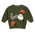 thumbnail image 5 of NIEWTR Toddler Boys Little Girls Fall Outfits Print Pumpkin Print Sweatshirts Tops Long Pants Clothes Set (2-3 Months,Z091-Green), 5 of 6