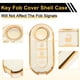 thumbnail image 5 of Funda de llave de coche de TPU de silicona en tono blanco y dorado para Fiat 500 Cabrio/Nuova para Fiat 500C/500L/500X/600 - Funda de control remoto de 3 botones, 5 of 6