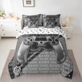 thumbnail image 2 of Homewish Gray Gamepad 7 Pieces Bedding Comforter Set,Game Console Full Bedding Set,Modern Video Game Fitted Sheet Flat Sheet For Men Women,Breathable Home Decor Reversible, 2 of 8