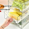 thumbnail image 5 of Eco-Friendly Food Grade PET Material Refrigerator Storage Organizers, Stackable Fridge Drawers, Produce Saver Containers, Bpa-Free, Space Saving, Multifunctional For Kitchen And More (Set Of 2), 5 of 5