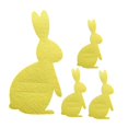 thumbnail image 4 of 4 bolsas porta cubiertos de fieltro con forma de conejito de Pascua para decoración de mesa de Pascua amarillo, 4 of 9