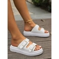 thumbnail image 6 of Women‘s European And American Style Solid Color Wedge Platform Sandals With Thick Sole And French Style Rubber Bottom Flip-Flops  Decorated With Metal Hardware Buckles And Stripes On The, 6 of 6