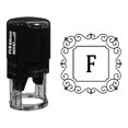 thumbnail image 1 of Printtoo R-40 Alphabet F Monogram Initial Square Swirl Border Self Inking Rubber Stamp Office Stationary, 1 of 3