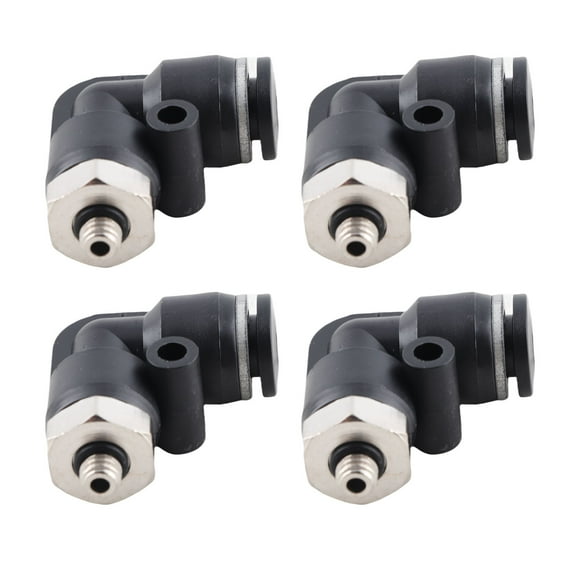 Air Fittings, 10Pcs Pneumatic Connectors Push Connect Air Fittings Quick Connect Air Fittings L Shape Right Angle External Thread Quick Pipe Fittings Air Compressor Accessories