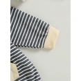 thumbnail image 6 of Bagilaanoe Newborn Baby Girl Boy Oversized Romper Sweatshirt Long Sleeve Bodysuit Stripe Print Pullover 3M 6M 9M 12M 18M 24M Infant Casual Tee Tops, 6 of 8
