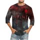 thumbnail image 1 of Camisas de Manga Larga para Hombres Imprimir Blusa de Manga Corta de Cuello Redondo, Camisas de Lino para Hombres, 1 of 4