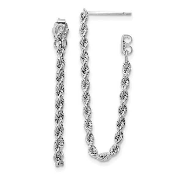 Auriga Fine Jewelry 14K White Gold Rope Dangle Earrings for Women
