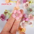 thumbnail image 2 of 200 piezas de adornos de flores artificiales de seda, miniflores, corona DIY para vacaciones, boda, fiesta, decoración del hogar, 2,5 cm, 2 of 5