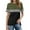 Army Green, variant on MIXUE Womens Summer Tops Summer Color Block Fashion Round Neck Short Sleeve Pullover T-shirts Holiday Wear,Gray,S