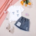 thumbnail image 2 of Girls Outfit Sets, Two Piece Summer Short Sleeve T-Shirts And Shorts Set 6-12 Months 12-24 Months 2t 3t 4t 5t 6t 7t Children 3-4 Years, 2 of 4