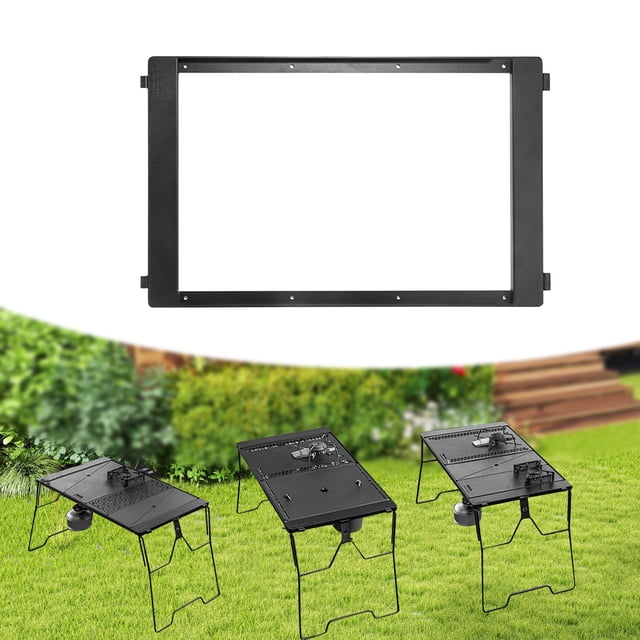 Tablero de mesa de parrilla de hierro, tablero de conexión, equipo de camping de mesa, muebles de picnic al aire libre de fácil instalación, placa de Estilo A