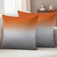 thumbnail image 2 of Burnt Orange Gray Ombre Outdoor Pillow Covers 16x16 Set of 2,Waterproof Patio Throw Pillowcase Protectors,Modern Gradient Abstract Art Decorative Pillow Shams Cushion Covers for Seat Bed Couch Sofa, 2 of 8