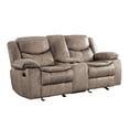 thumbnail image 5 of Lexicon Bastrop Fabric Double Glider Reclining Loveseat with Console in Brown, 5 of 5