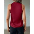 thumbnail image 3 of Womens Pleated Tank Tops Wine Red L, 3 of 4