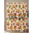 thumbnail image 4 of Fsddascl Fall Orange Maple Shower Curtain Set - Long 72" x 84" Washable Bathtub Curtain with 12 Hooks, Thanksgiving Autumn Leaves Retro Beige Waterproof Fabric Stall Shower Curtains for Bathroom, 4 of 6