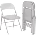 thumbnail image 2 of Twister.CK 4 Pack Folding Chairs, Metal Foldable Chair, for Indoor Outdoor Dining Room, Camping, Wedding, Commercial Banquet, Gray, 2 of 9