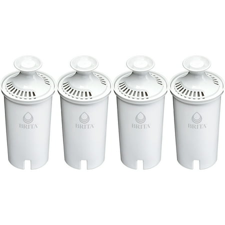 Brita Standard Pitcher and Dispenser Replacement Water Filters, White, 4 count