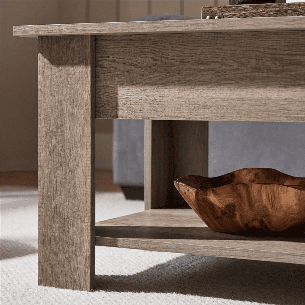 Yaheetech 47.5in Wooden Lift Top Coffee Table with Hidden Compartment for Living Room, Gray