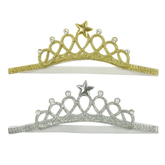 Wrapables® Baby Princess Crown Headband with Rhinestones (Set of 2)