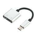 thumbnail image 1 of Cable adaptador de audio USB tipo C a 3,5 mm, 2 en 1, adaptador de auriculares estéreo tipo C a jack de 3,5 mm, micrófono, convertidor auxiliar y adaptador de carga para Pixel 2/2 XL//U11/Pro y más (, 1 of 4