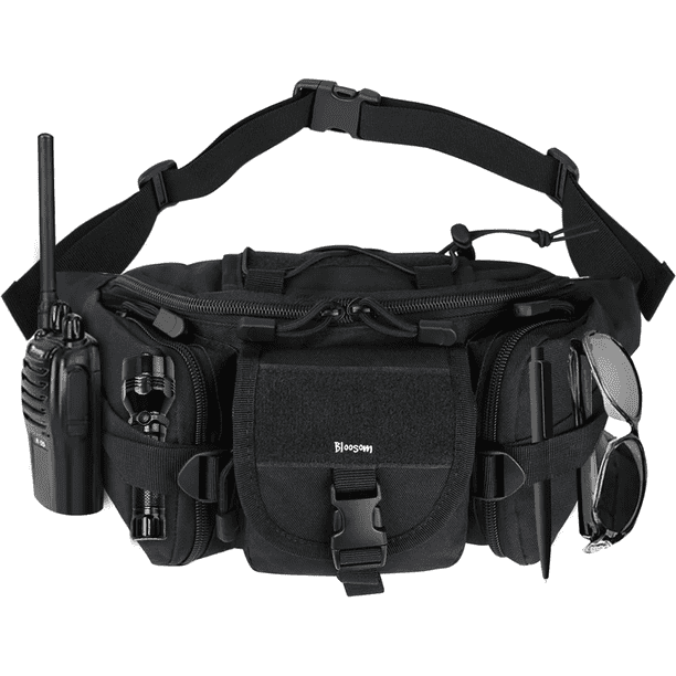 Cangurera Tactica Bloosom Militar Impermeable Riñonera Deportiva Negro