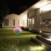 Solar Powered LED Flower Stake Lights | Outdoor Garden Lights for Pathways & Patio Decor | 7-Head Carnation Design | Waterproof Yard & Landscape Lighting | Auto On/Off Solar Light