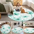 thumbnail image 5 of Round Rugs 5Ft, Teal Spring Floral Round Area Rug Washable Indoor Throw Carpet, Summer Botanical Watercolor Vintage Soft Non Slip Circle Rug for Cabinet Bathroom Home Decor Aesthetic, 5 of 8