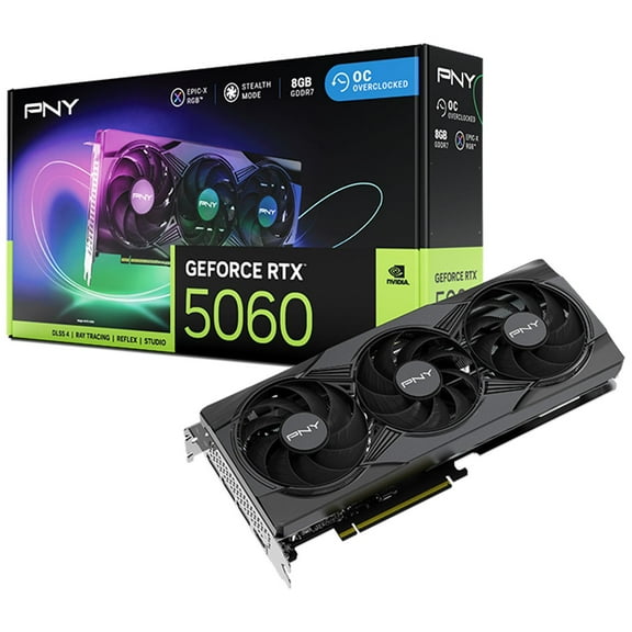 Tarjeta de Video PNY GeForce RTX 5060 OC 8GB Models ARGB GDDR7