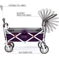 thumbnail image 5 of Creative Outdoor Push-Pull Collapsible Folding Wagon for Kids With Removable Canopy- Purple and Gray, 5 of 6