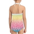 thumbnail image 6 of FOR U DESIGNS Colorful Leopard Print Girls Swimwear Size 5-6T Novelty One Piece Bathing Suit Fashion Halter Neck Swimsuit Summer Beachwear, 6 of 6