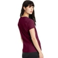 thumbnail image 4 of Hanes Perfect-T Women's V-Neck Cotton T-Shirt, Value 2-Pack Maroon XL, 4 of 5