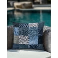thumbnail image 4 of 1 Pack Outdoor Pillows Waterproof, Animals Print Plaid Indoor/Outdoor Throw Pillows with Inserts, Blue Checkered Leopard Textured Decorative Pillow for Patio Furniture Chairs Couch, 4 of 8
