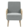 thumbnail image 3 of Partner Furniture Teddy Fleece Fabric Demarest Accent Chair in Gray Color, 3 of 9