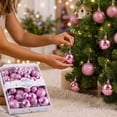 thumbnail image 5 of 42-Piece Pink Plastic Christmas Ball Set, Shatterproof Christmas Tree Ornaments, Assorted Reflective Sphere Collection Christmas Ornaments for Holiday Decor, 5 of 7