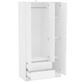 Polifurniture Denmark 3 Door Bedroom Armoire with Drawers, White