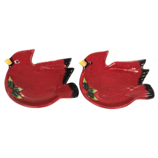 Tabletop Cardinal Candy Dish Red Bird Christmas St/2 10726