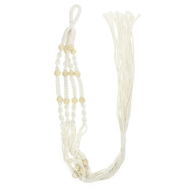 Shisuyan Support de Pot de Fleurs Suspendu Intérieur Macramé Support de Plante Intérieur Coton Blanc Style Bohème Moderne