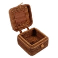 thumbnail image 2 of Caja de almacenamiento de ratán vintage con tapa, organizador de joyas cuadrado, contenedor, estilo cerámico, 2 of 4