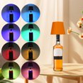 thumbnail image 2 of 2000 mAh [material naranja-Metal-Luz cálida + RGB (control anillo color)] inalámbrica para botella vino recargable para botella vino adecuada para bares y restaurantes (G), 2 of 9