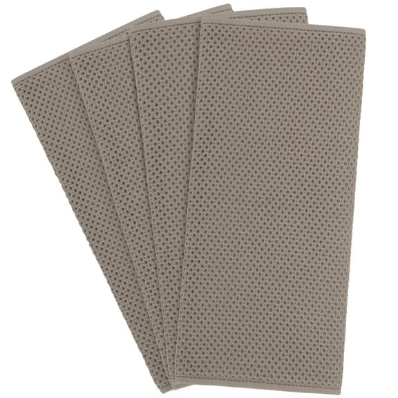Unique Bargains 4-Pack Soft Absorbent Cotton Kitchen Towels, 13" x 27" Gray