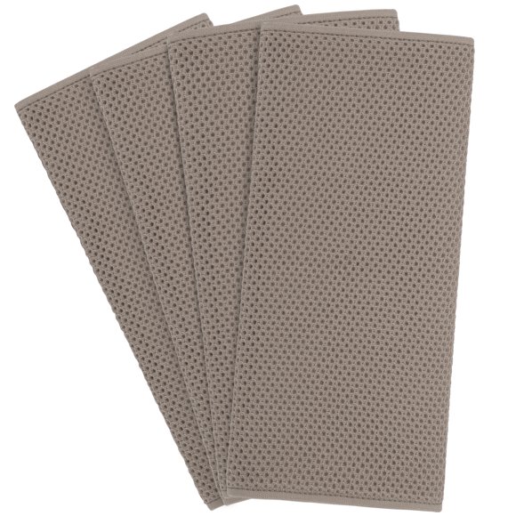 Toallas de cocina PiccoCasa 100% Algodón Gofre Súper Suave Absorbente 13 x 27 Marrón