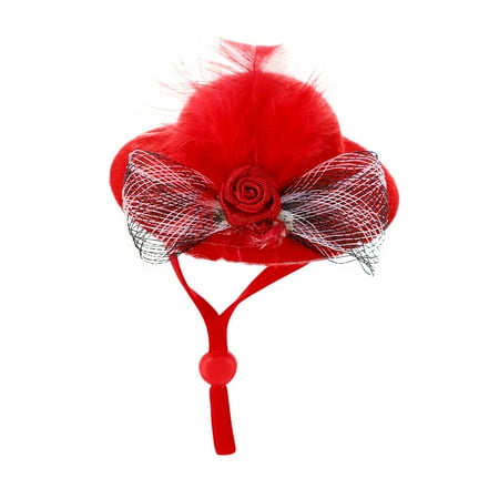 WEIXF Chicken Hats For Hens Tiny Funny Chicken Accessories Adjustable Elastic Strap Fashion Feather Hat For Rooster Parrot Poultry Stylish Show Costum Ground For Dogs Dog Saddle Bag Accessory Dog