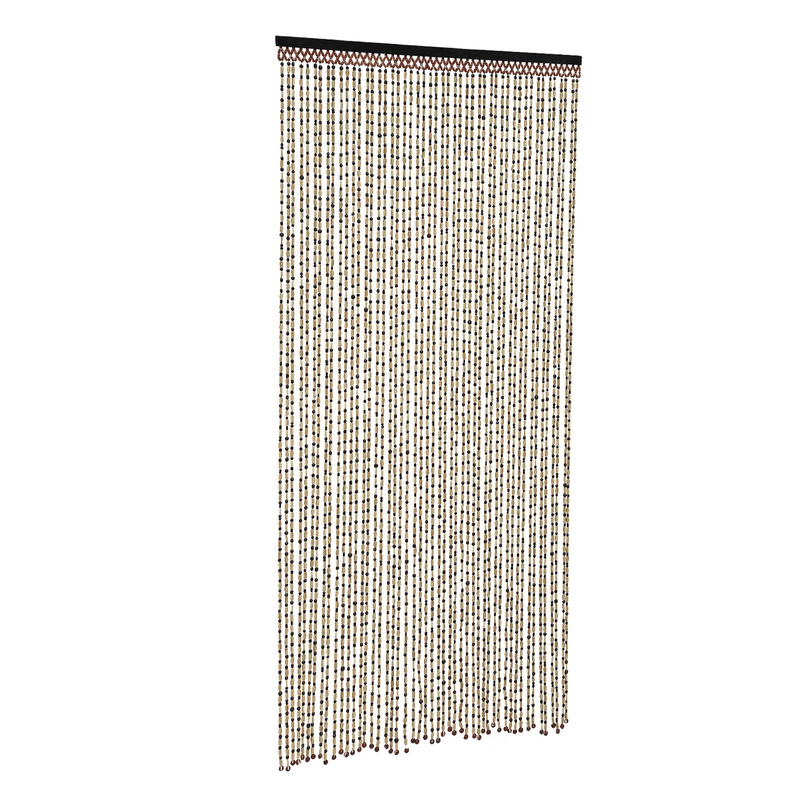 74.8in Natural Wood Bamboo Beaded Curtain Wooden Hanging Room Divider Decorative